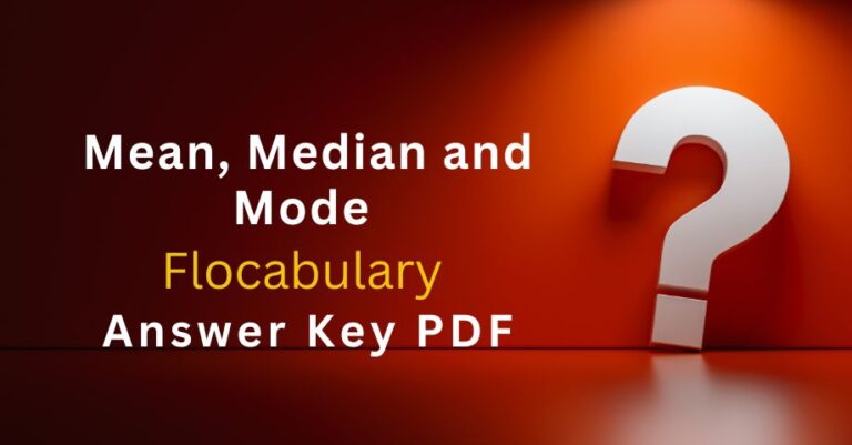 Mean, Median and Mode Flocabulary Answers Key Pdf-quiz