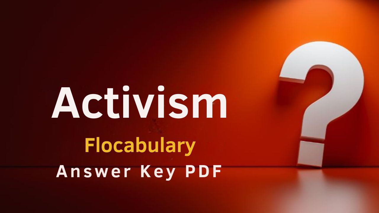 Activism Flocabulary Answer Key PDF