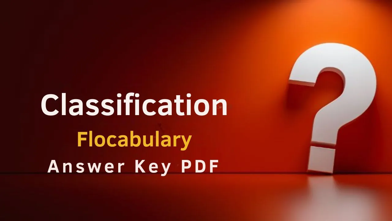 Classification Flocabulary Answer Key PDF