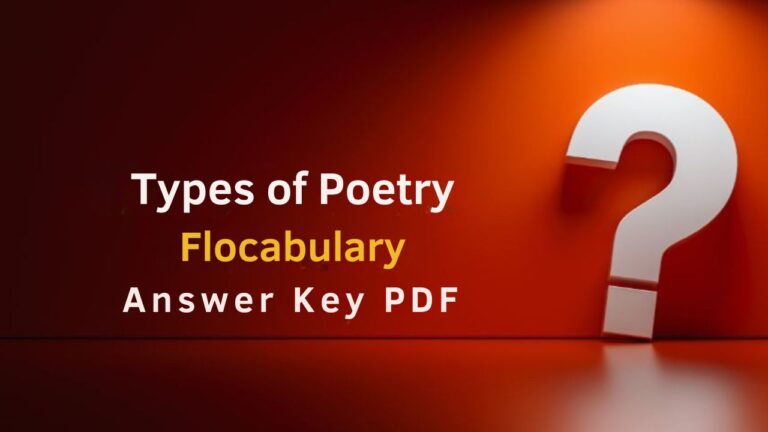 Types of Poetry Flocabulary Answer Key PDF