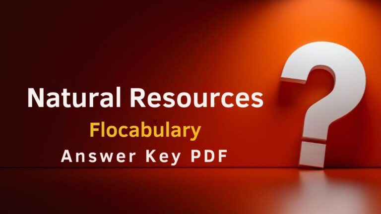 Natural Resources Flocabulary Answer Key PDF